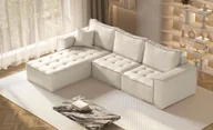 Narożniki - Sofa w kształcie L maxi BOHOO narożnik tkanina Raven jasnobeżowy lewy - miniaturka - grafika 1