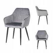 Krzesła - Krzesło tapicerowane Fotel Welurowe do kuchni jadalni salonu - miniaturka - grafika 1