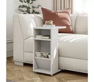 Stolik pomocniczy FILINTA 63x40 cm biały - Ławy i stoliki kawowe Stolik pomocniczy FILINTA 63x40 cm biały - Ławy i stoliki kawowe - miniaturka - grafika 1
