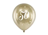 Balony i akcesoria - PartyDeco "Balony Glossy 30cm, 50, złoty (1 op. / 6 szt.)" CHB14-1-50-019-6 [15347856] - miniaturka - grafika 1