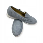 Mokasyny męskie - Mokasyny męskie zamszowe Old Money 45 - miniaturka - grafika 1