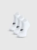 Skarpetki sportowe męskie - 4F Skarpetki treningowe przed kostkę (3-pack) męskie - białe 39-42 - miniaturka - grafika 1