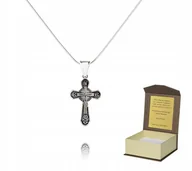Biżuteria dla dzieci - Srebrny łańcuszek + KRZYŻYK PRAWOSŁAWNY 45cm L2K26 - miniaturka - grafika 1