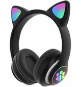 Słuchawki - Bezprzewodowe SŁUCHAWKI Nauszne dla Dzieci LED RGB Bluetooth czarne ZS7F - miniaturka - grafika 1