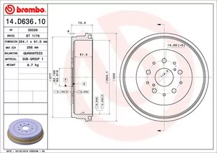 BĘBEN HAMULC. TOYOTA HILUX III  04- 14.D636.10 - Bębny hamulcowe - miniaturka - grafika 1