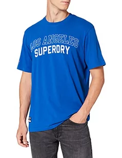 Superdry Męski T-shirt City College Tee, mazarine blue, L - Koszulki męskie - miniaturka - grafika 1