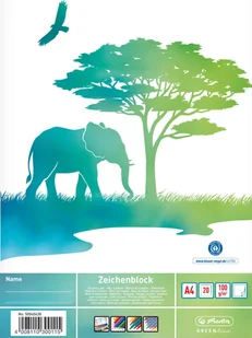 Herlitz Herlitz Zeichenblock A4 GREENline Elefant 20 Blatt - Szkolne artykuły papiernicze - miniaturka - grafika 1