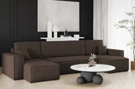Narożniki - Sofa w kształcie U BEST narożnik tkanina Poso brązowy - miniaturka - grafika 1