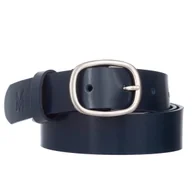 Paski - Klasyczny Pasek Damski VerMari Skórzany Granatowy 3 cm - miniaturka - grafika 1