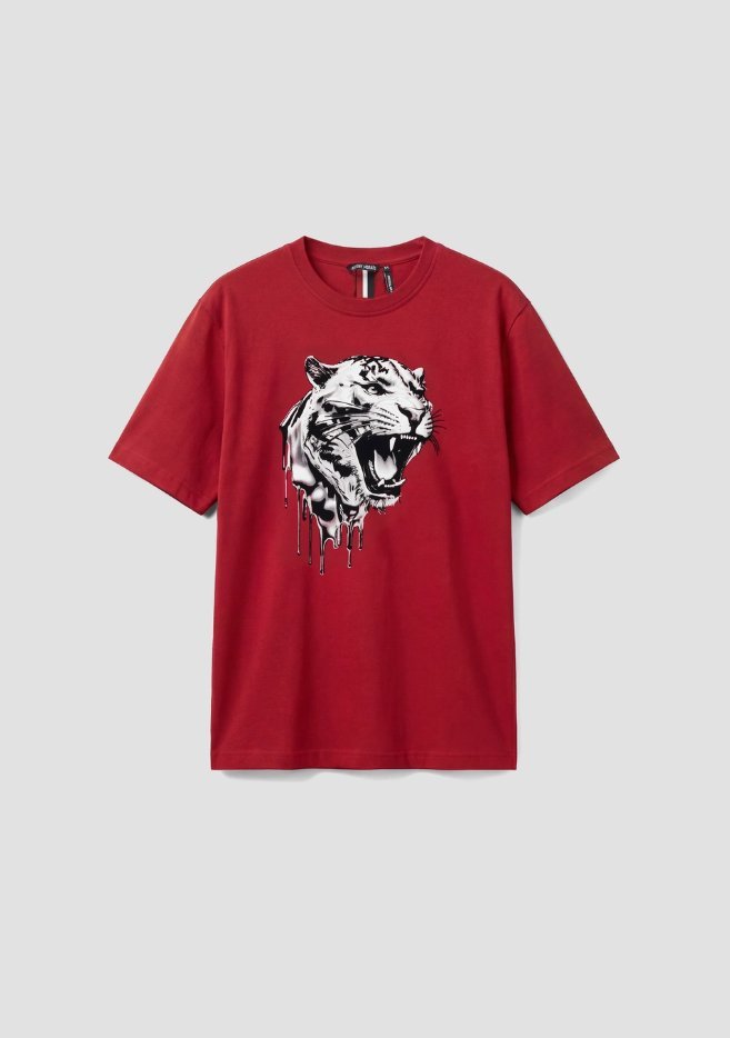 T-shirt con stampa tigra męskie ciliegia