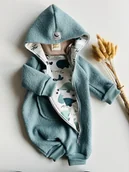 Kombinezony dla dzieci - Kombinezon dziecięcy z miękkiej wełny parzonej- BLUE MINT - miniaturka - grafika 1