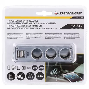 Dunlop Rozdzielacz rozgałęźnik zapalniczki 2xUSB - Akcesoria motoryzacyjne - miniaturka - grafika 4