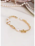 Bransoletki - L'Atelier de Gaia Pozłacana bransoletka z perłami - miniaturka - grafika 1