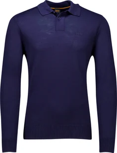 Hugo Boss Niebieski Wełniany Sweter Męski Dla Eleganckiego Stylu - M - Swetry męskie - miniaturka - grafika 1