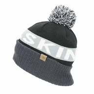 Czapki damskie - SealSkinz SEALSKINZ Unisex wodoodporny kapelusz Bobble na zimną pogodę, czarny/szary/biały, S/M 13100030090115 - miniaturka - grafika 1