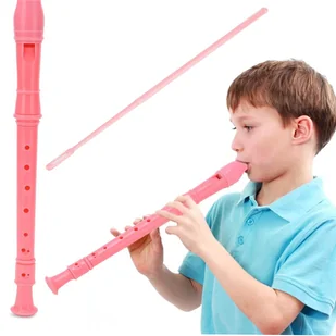 Flet płaski instrument do nauki szkolny prosty+czyścik 32cm 8 OTWORÓW - Instrumenty muzyczne dla dzieci - miniaturka - grafika 1