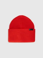 Czapki dla dzieci - 4F Czapka zimowa z dodatkiem wełny dziecięca - czerwona Uniwersalny - miniaturka - grafika 1