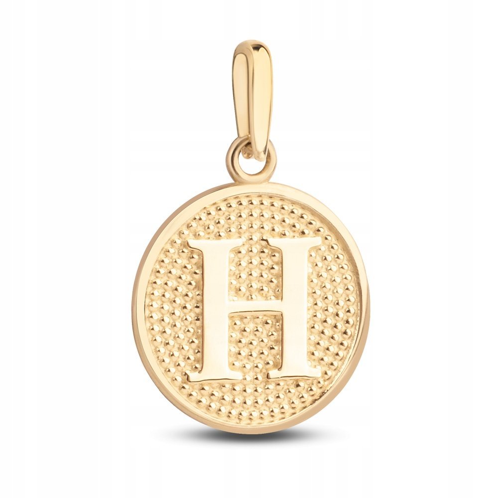 ZŁOTA WYJĄTKOWA ZAWIESZKA MEDALIK LITERKA H 585