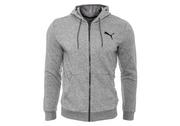 Bluzy męskie - Puma  Męska Bluza Dresowa Bawełniana Z Kapturem Ess Small Logo Fz Hoodie Grey 586704 53 M - miniaturka - grafika 1