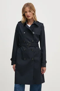 Tommy Hilfiger trencz damski kolor granatowy przejściowy dwurzędowy WW0WW42133 - Płaszcze damskie - miniaturka - grafika 1