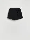 Spodenki damskie - Reserved - Spódnico-szorty z kokardą - czarny - miniaturka - grafika 1