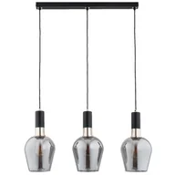 Lampy sufitowe - Lampa wisząca Garda czarno-złota-dymiona 3xE27x15W nad stół wym: 90 x 14 x 70 cm metal Alfa - miniaturka - grafika 1