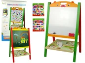 Dom i ogród - Drewniana tablica mag. 2w1 z pisakiem cyfry litery - miniaturka - grafika 1