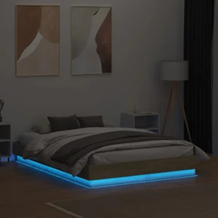 Rama łóżka z oświetleniem LED, dąb sonoma, 120x190 cm Lumarko! - Łóżka - miniaturka - grafika 6