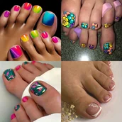 Inne - TEMU 96 sztuk naklejanych paznokci do stóp w różnych stylach, błyszczące wykończenie, łatwe w aplikacji i usuwaniu. Proste, słodkie, eleganckie i - miniaturka - grafika 1