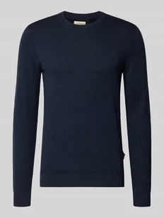 Sweter z dzianiny z okrągłym dekoltem model ‘BAGGE’ - Swetry męskie - miniaturka - grafika 1