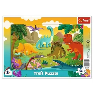 Puzzle 15 el. ramka Dinozaury - Puzzle - miniaturka - grafika 1