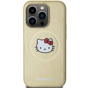 Oryginalne Etui IPHONE 13 PRO MAX Hello Kitty Hardcase Leather Kitty Head MagSafe (HKHMP13XPGHCKD) złote - Etui i futerały do telefonów - miniaturka - grafika 3