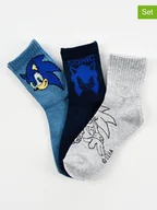 Skarpetki damskie - Sonic Skarpety (3 pary) "Sonic Modern" w kolorze jasnoszarym, granatowym i niebieskim - miniaturka - grafika 1