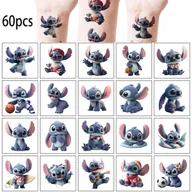 Wyposażenie studia tatuażu - TEMU 60 szt. Tymczasowe Tatuaże Disney Stitch - Akcesoria na Przyjęcie Urodzinowe, Nagrody do Gier Wodoodporne Naklejki z Fałszywymi Tatuażami - miniaturka - grafika 1