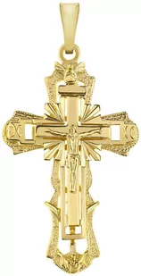 Krzyżyk męski duży srebrny pozłacany - Biżuteria religijna - miniaturka - grafika 1