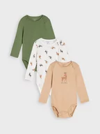 Pajacyki dla niemowląt - Sinsay - Body 3 pack - zielony - miniaturka - grafika 1