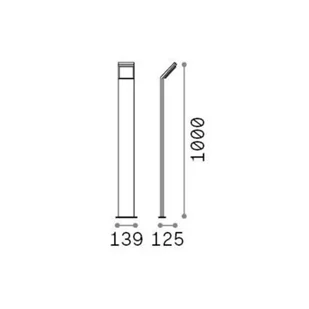 Ideallux Ideal Lux Słupek oświetleniowy LED Styl czarny, wysokość 100 cm 3000 K - Lampy ogrodowe - miniaturka - grafika 1