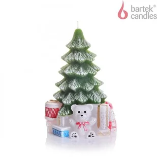 Świeca Xmas with gifts 9,5 x 15 cm zielony - Świece - miniaturka - grafika 1