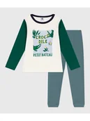 Piżamy chłopięce - PETIT BATEAU Piżama w kolorze biało-zielonym - miniaturka - grafika 1