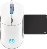 Myszki - Endorfy GEM Plus Onyx White EY6A011 + Podkładka Cordura Speed M - miniaturka - grafika 1