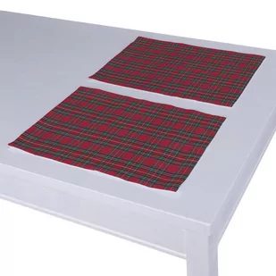 Dekoria pl pl Podkładka 2 sztuki czerwona kratka 40 x 30 cm Bristol 403-126-29 - Obrusy i serwetki - miniaturka - grafika 1