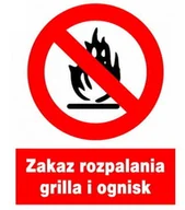 Akcesoria BHP - Zzo-5 Znak Bhp Zakaz Rozpalania Grilla I Ognisk - miniaturka - grafika 1