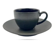 Filiżanki - Filiżanka ze spodkiem 200 ml czarna Terrea Black Alumina PORCELANA BOGUCICE - miniaturka - grafika 1