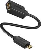 Złącza, przejściówki, adaptery - Adapter AV Ugreen Adapter UGREEN 20134 Micro HDMI do HDMI, 20cm (czarny) - miniaturka - grafika 1