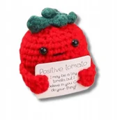 Prace ręczne dla dzieci - Dzianinowa Maskotka W Kształcie Pomidora Pozytywny Pomidor - miniaturka - grafika 1