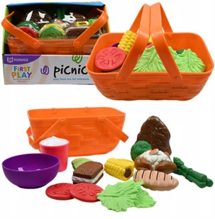 KOSZ PIKNIKOWY DLA DZIECI ZESTAW DO ZABAWY JEDZENIE WARZYWA PRZEKĄSKI - Zabawy w naśladowanie dorosłych - miniaturka - grafika 1
