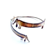 Bransoletki - Jamniki dwa brązowe - bransoletka srebrna - miniaturka - grafika 1