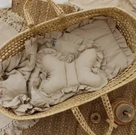 Pościel dla dzieci - Komplet Do Wózka Z Falbaną Jasny Beż - miniaturka - grafika 1