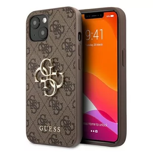 Guess 4G Big Metal Logo - Etui iPhone 13 brązowy 3666339024888 - Etui i futerały do telefonów - miniaturka - grafika 1