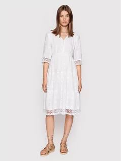 Sukienki - Iconique Sukienka letnia Selene IC22 013 Biały Regular Fit - grafika 1